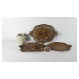 Mixed group, includes decorative wooden trays,