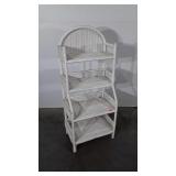 White Wicker Shelf, 20wx14dx48" high, seller code
