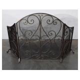 Nice Fireplace Screen, heavy iron works, 30"