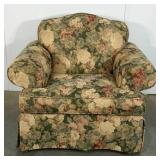 Schnadig upholstered chair with floral patterned