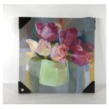 Decor floral stretched canvas wall hanging, 24x24