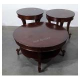3pc Coffee and End Table Set, pair of 24" end