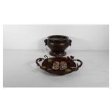 Decor group, grape centerpiece metal tray with