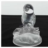 Glass art owl, 6"