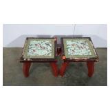 Pair of mosaic stands, 12 x 12 x 10, wear as