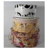 Three hat boxes, 11", 14", 16"