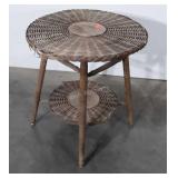 Wicker 22" round Plantstand Table, some age