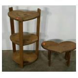 Rustic heart shaped stand and stool, wear as