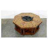 Brassiere coffee table, metal details, 40"