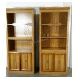 Two laminated storage units. Upper shelves and