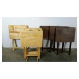 Group of 8 TV trays and one stand for 4, seller