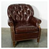 Library style leather chair by Hancock & Moore.