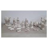 Bisque Nativity set figures