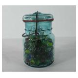 Ball ideal Mason jar with glass lid full of