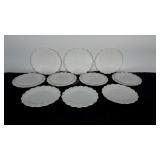 Westmoreland paneled grape milk glass plate lot.