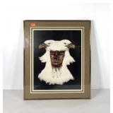 Native American feather art picture, framed and