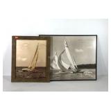 Sailboat pictures, framed single 19x23, poster