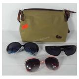 Dooney and Burke handbag and three pairs of