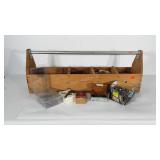 Wooden caddy measuring 36" long and 8" wide,