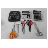 Office supplies, includes three calculators and