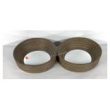 Pair of round convex mirrors, each measures 14"