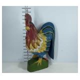 Painted wooden rooster statue