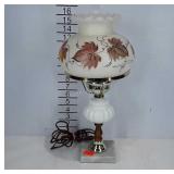 Decorative lamp with marble base and floral