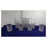 Fostoria glassware pitcher and 6 glasses