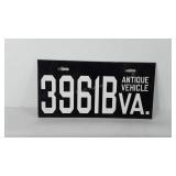 Antique vehicle license plate