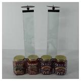 Mixed group, two pillar candle holders, sun and