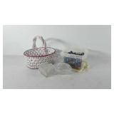 Mixed group, includes glass covered trinket