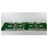 Two felt Clarke County Sesquicentennial banners,