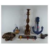 Miscellaneous decor, 25" brass candle holder,