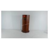 Wooden umbrella stand, with lion head handles,