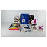 Office supplies, cardstock paper, printer labels,