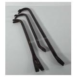 Tools, three pry bars, 17"-24"
