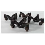 Four cast iron three wheel swivel caster