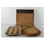 Pampered chef stoneware, includes large round