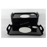 Twelve trays, one has damage to corner, see