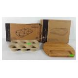 Pampered chef bamboo cheese board and 6-cup