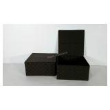 Woven storage boxes, two, 14 1/2 x 15 x 8, seller