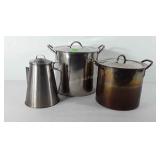 Kitchenwares, includes two stock pots and one