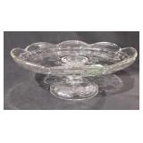 Glassware, floral cake plate, 11.5"