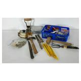 Miscellaneous tool group, includes tent stakes,