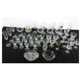 Glassware group. Mostly drinking vessels