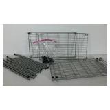 Metal shelving unit in box, assembly needed,