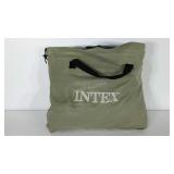 Air mattress in storage tote, tote is cracked as