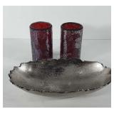 Home decor, includes bowl and two battery