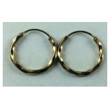 Gold over Sterling silver hoop earrings
