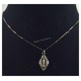 Sterling silver St. Christopher necklace 19in